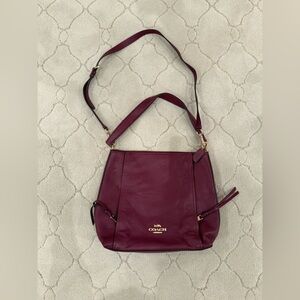 Coach Maroon / Purple Leather Shoulder Bag- excellent condition